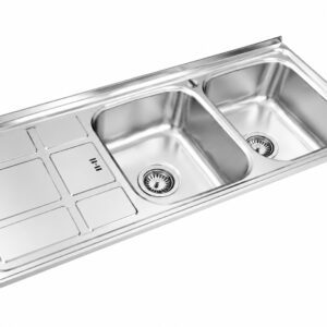 سینک استیل دو لگنه مدل SA52 نگین الماس