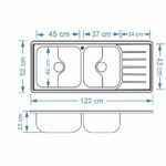 سینک ظرفشویی SA106 نمای زاویه‌دار