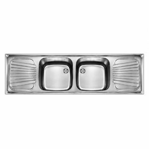 سینک ظرفشویی اخوان S11 صنعتی روکار دو لگنه