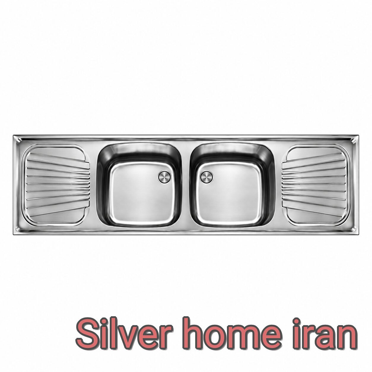 سینک صنعتی روکار دو لگنه اخوان مدل S11 سینک ظرفشویی اخوان S11 صنعتی روکار دو لگنه