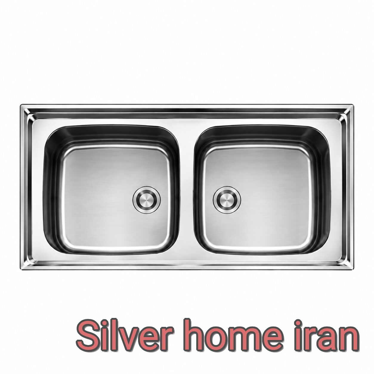 سینک صنعتی روکار دو لگنه اخوان مدل S16 سینک ظرفشویی اخوان S16 صنعتی روکار دو لگنه