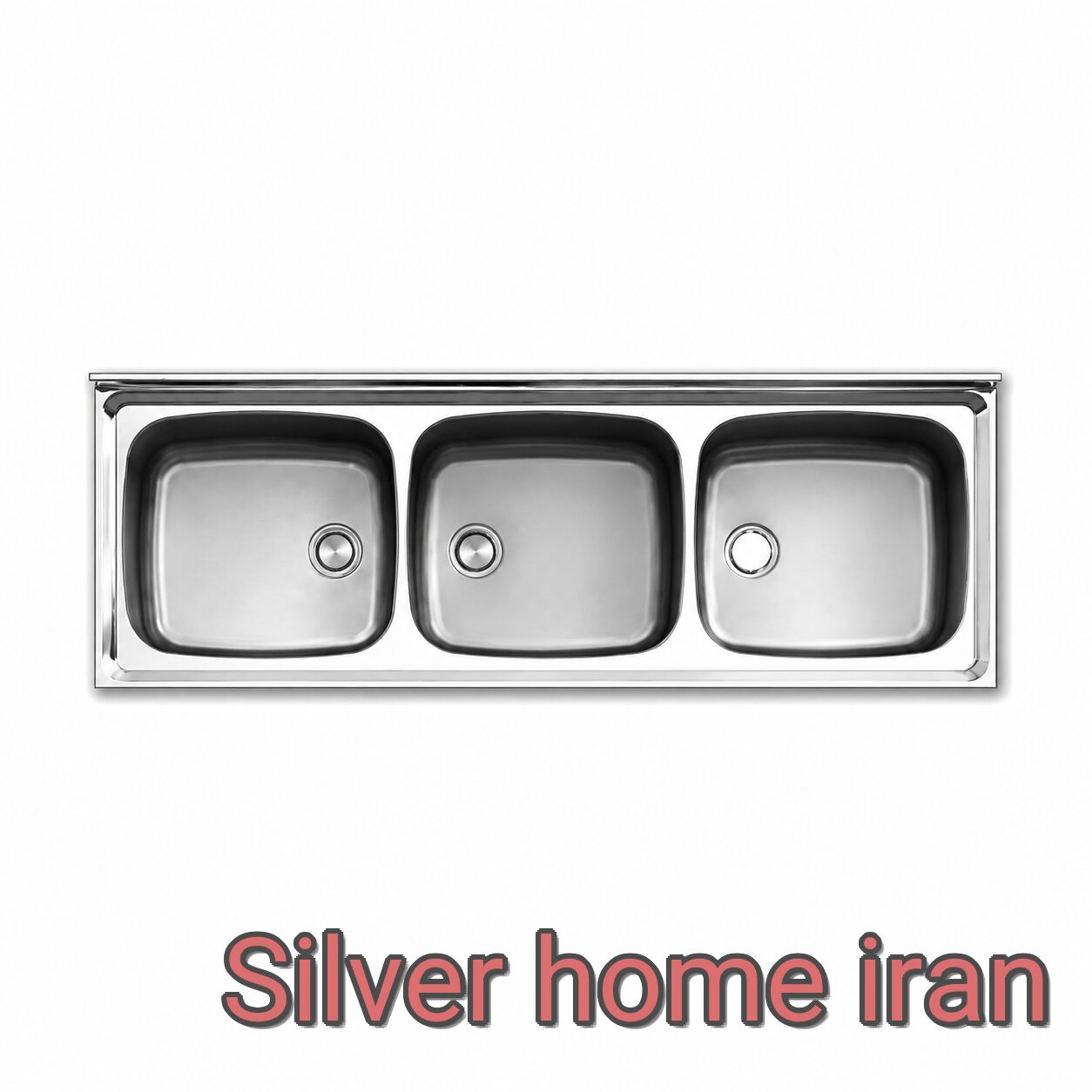 سینک صنعتی روکار سه لگنه اخوان مدل S18 سینک ظرفشویی اخوان S18 صنعتی روکار سه لگنه