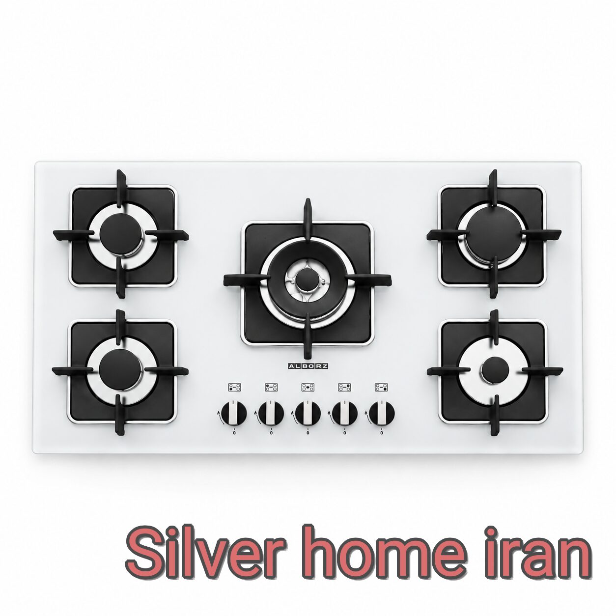 اجاق گاز پنج شعله استیل البرز مدل G5910W اجاق گاز استیل البرز G5910W پنج شعله