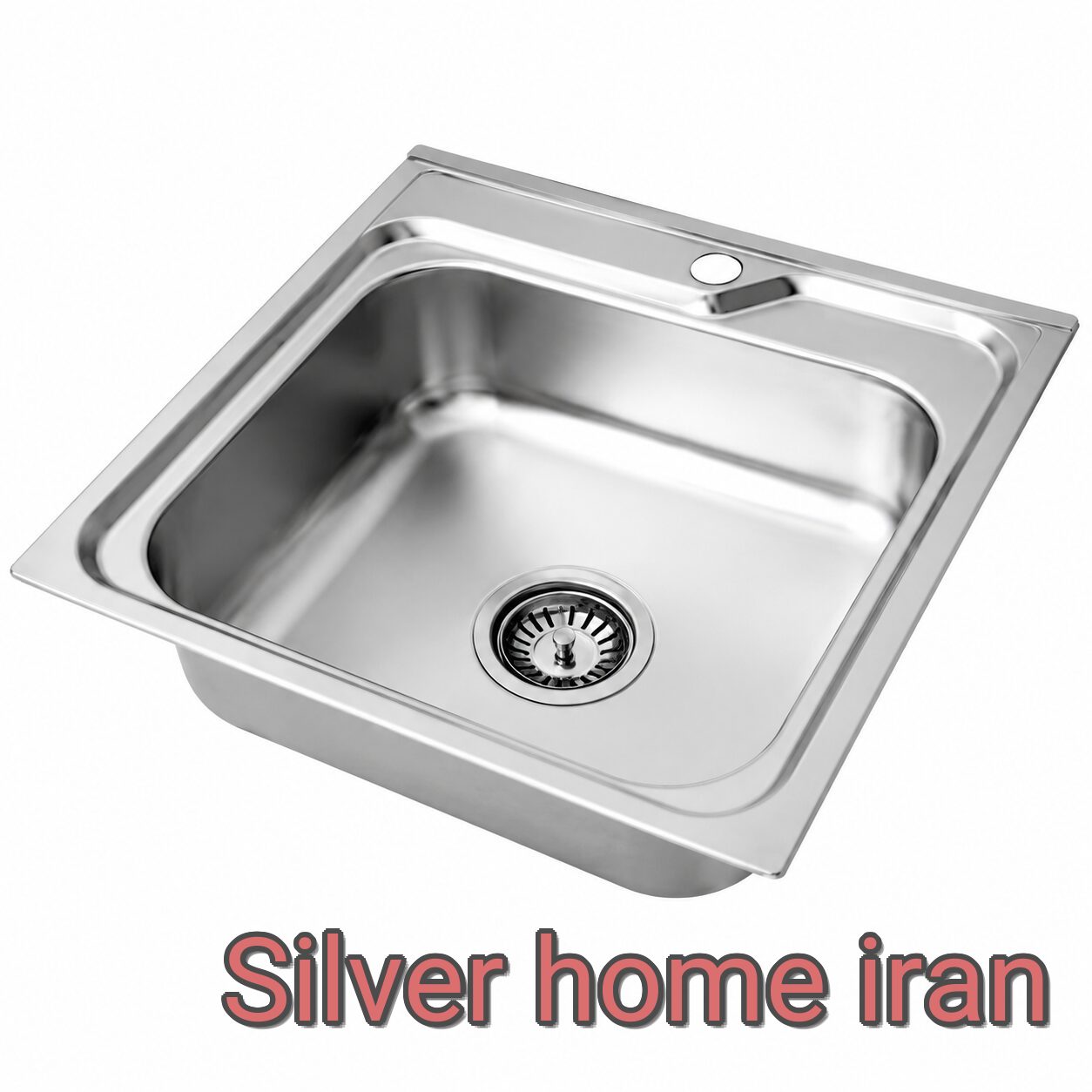سینک ظرفشویی استیل SA34 سینک ظرفشویی استیل نگین الماس مدل SA34 نمای روکار تک لگن