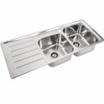 سینک دو لگنه استیل نگین الماس مدل SA103 با طراحی توکار
