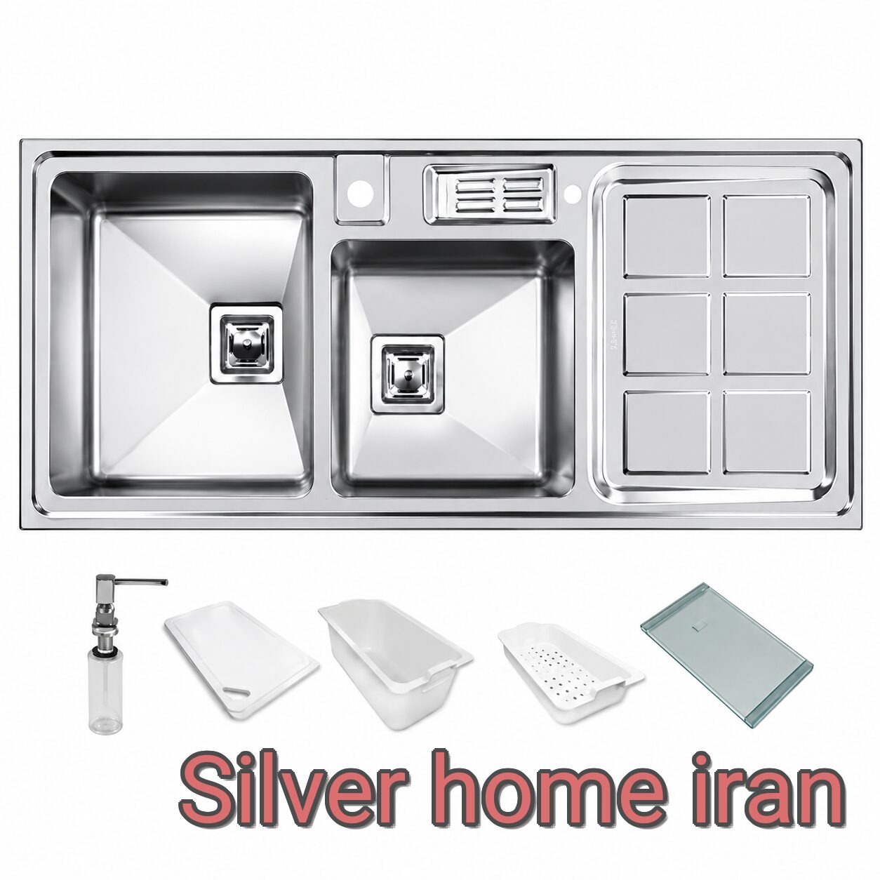 سینک ظرفشویی توکار باکسی اخوان مدل 318 سینک اخوان 318 توکار باکسی