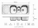 جزئیات نصب توکار سینک استیل البرز 530/50