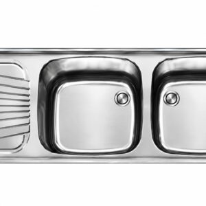 سینک ظرفشویی اخوان S17 صنعتی روکار دو لگنه